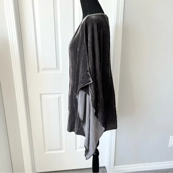 Calypso St  Barth Grey Batwing Sleeve Silk Blend Velvet Blouse - Picture 2 of 14